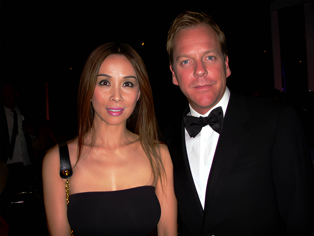 Lily Moore with Keifer Sutherland